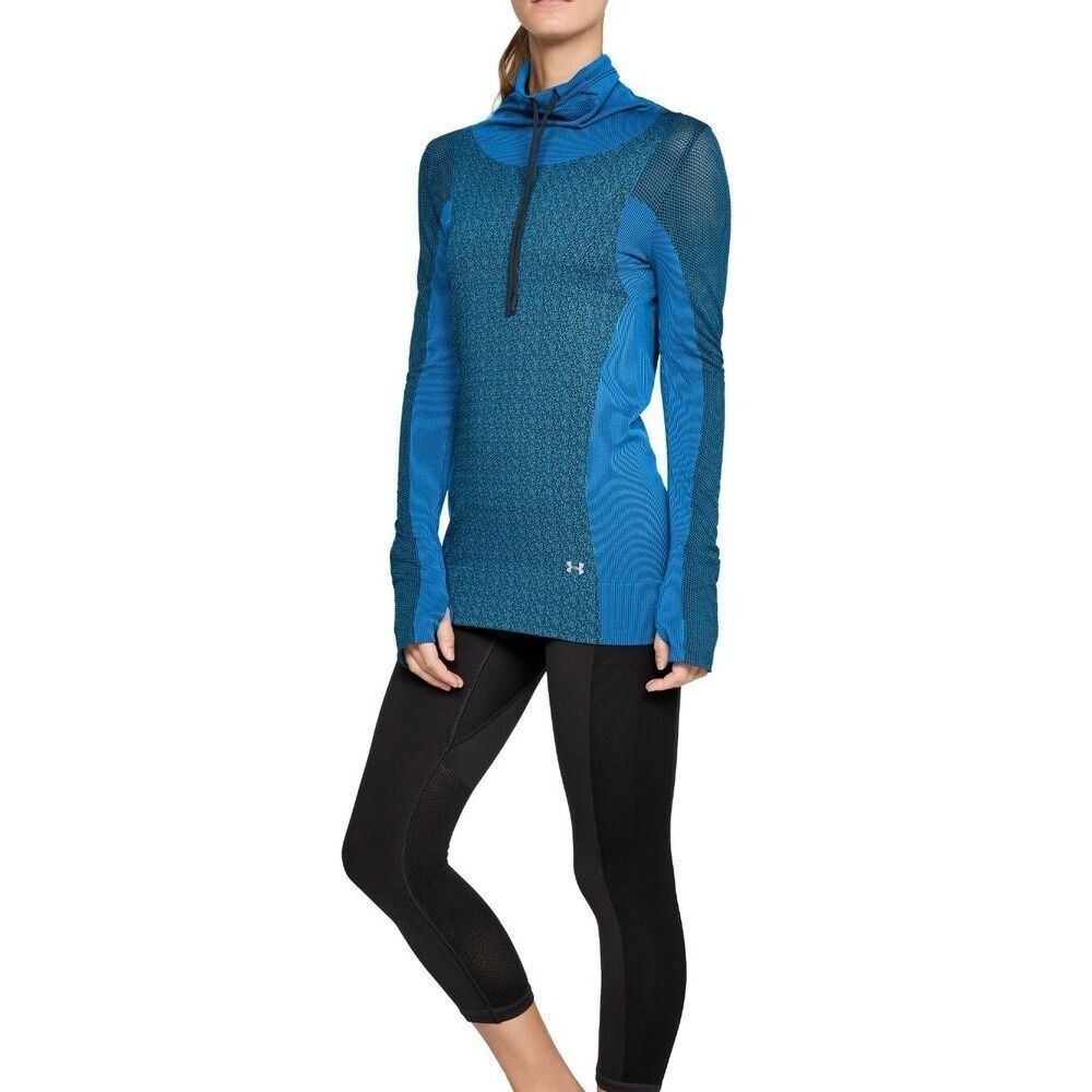 Under Armour Fitted Vanish Seamless Layer Heatgear in Blue Circuit Size Medium